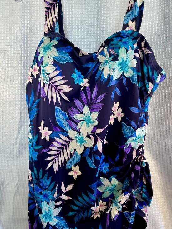 Swimsuits For All Other - Swimsuits For All One-Piece Side Tie Wrap Swimsuit Lily Floral Print 18